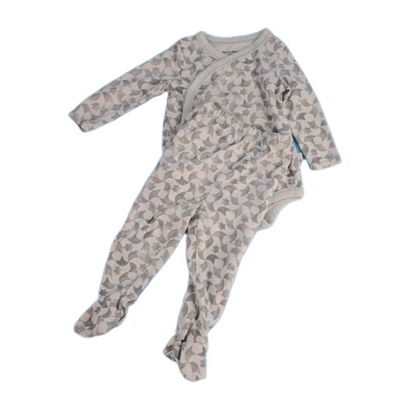 Burt's Bees Baby 3-6 Months Bodysuit & Pant Set Organic Cotton Moon Stars - Picture 1 of 15